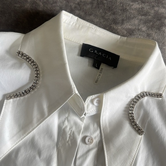Garcia white shirt with diamond collar - Picture 7 of 7